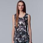 Women's Simply Vera Vera Wang Watercolor Tulip Hem Tank, Size: Xl, Light Grey