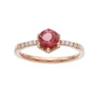 Lc Lauren Conrad 10k Rose Gold Tourmaline & 1/10 Carat T.w. Diamond Ring, Women's, Size: 9, Pink