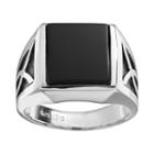 Onyx Sterling Silver Ring - Men, Size: 9, Black