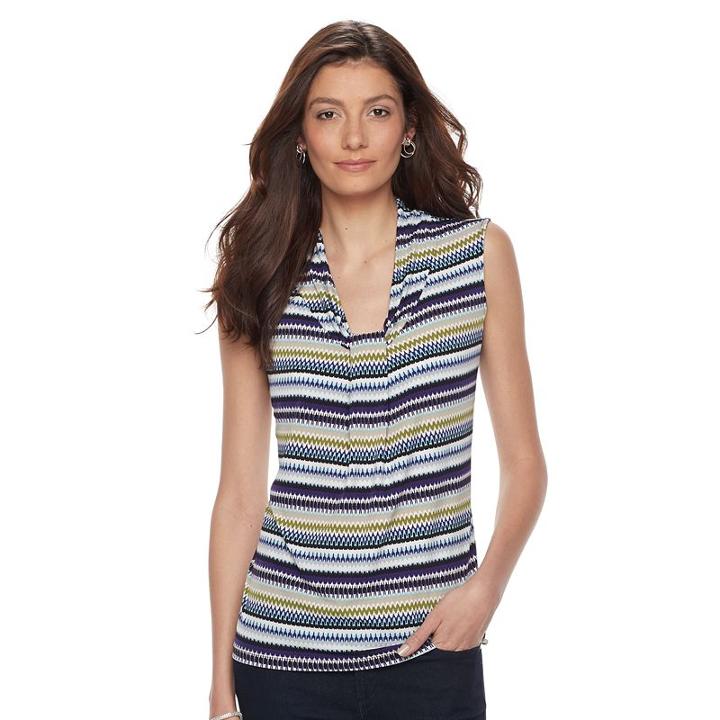 Women's Dana Buchman Knot-front Top, Size: Xs, Purple