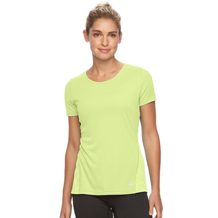 Women's Tek Gear&reg; Mesh Back Base Layer Workout Tee, Size: Xl, Brt Green