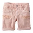 Girls Plus Size Mudd&reg; Crochet Pocket Shorts, Girl's, Size: 18 1/2, Lt Orange