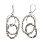 Simply Vera Vera Wang Beaded Interlocking Hoop Earrings, Women's, Silver