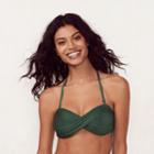 Women's Lc Lauren Conrad Beach Shop Twist Bandeau Bikini Top, Size: Small, Green