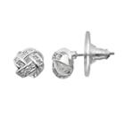 Napier Cubic Zirconia Love Knot Stud Earrings, Women's, Silver