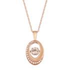 Boston Bay Diamonds 10k Rose Gold 1/10 Ct. T.w. Diamond & Morganite Floating Stone Oval Pendant, Women's, Size: 18, Pink