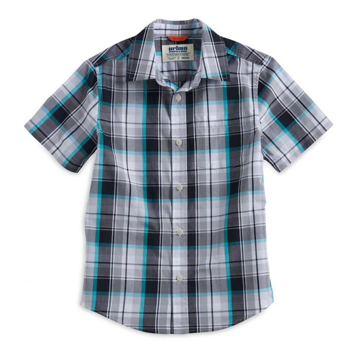 Boys 8-20 Urban Pipeline&reg; Max Wear Yard-dyed Button-front Shirt, Size: Medium, Dark Grey