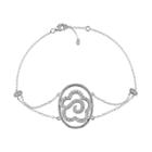 White Topaz Sterling Silver Flower Bracelet, Women's, Size: 8
