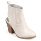 Journee Collection Neri Women's Slingback Ankle Boots, Size: Medium (6.5), White