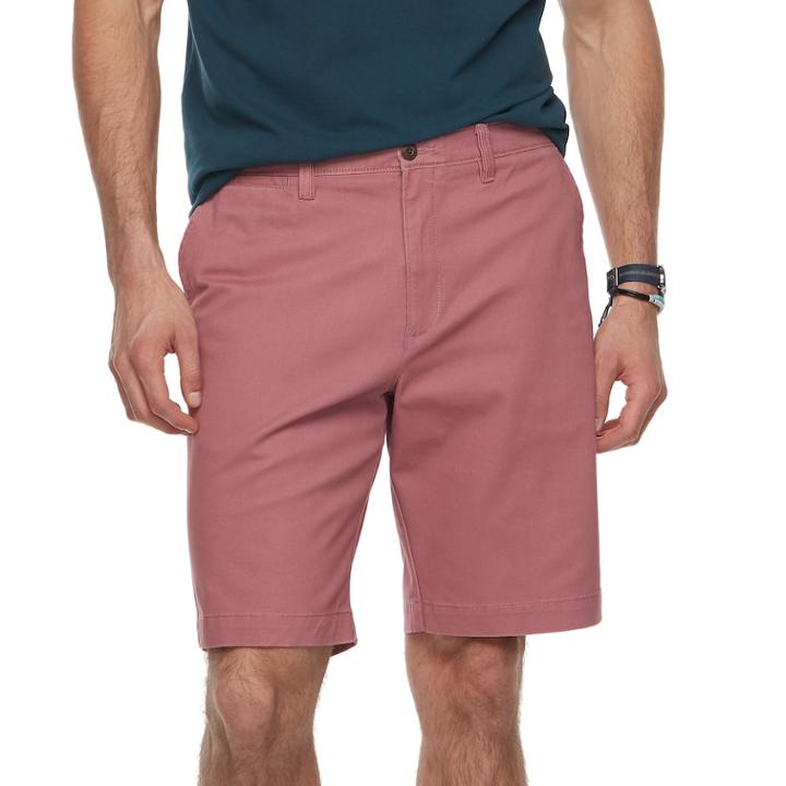 Big & Tall Sonoma Goods For Life&trade; Flexwear Modern-fit Stretch Flat-front Shorts, Men's, Size: 48, Red