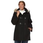 Plus Size Braetan Hooded Toggle Wool Fit & Flare Coat, Women's, Size: 2xl, Black