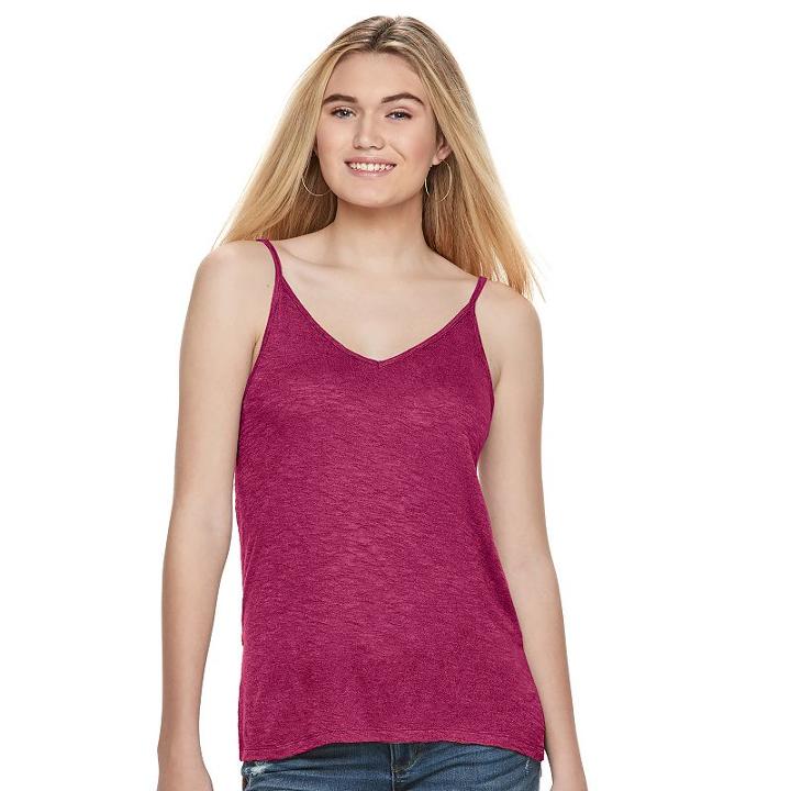 Juniors' Mudd&reg; Double V-neck Camisole, Girl's, Size: Small, Pink