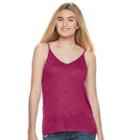 Juniors' Mudd&reg; Double V-neck Camisole, Girl's, Size: Small, Pink