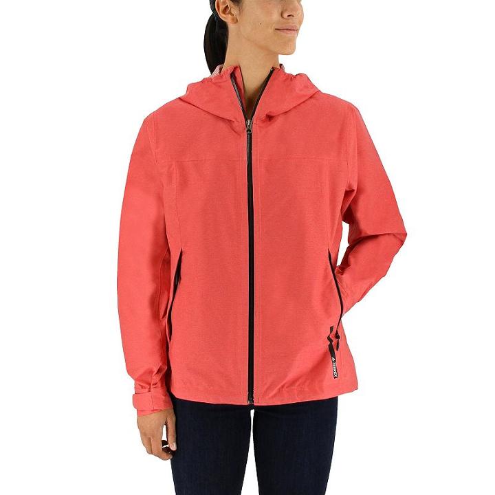 Women's Adidas Hooded Packable Rain Jacket, Size: Medium, Med Pink