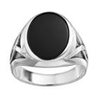 Onyx Sterling Silver Ring - Men, Size: 10, Black