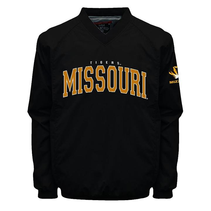 Men's Franchise Club Missouri Tigers Coach Windshell Jacket, Size: Small, Black