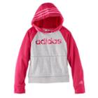 Girls 4-6x Adidas Raglan Colorblock Hoodie, Size: 5, Dark Pink