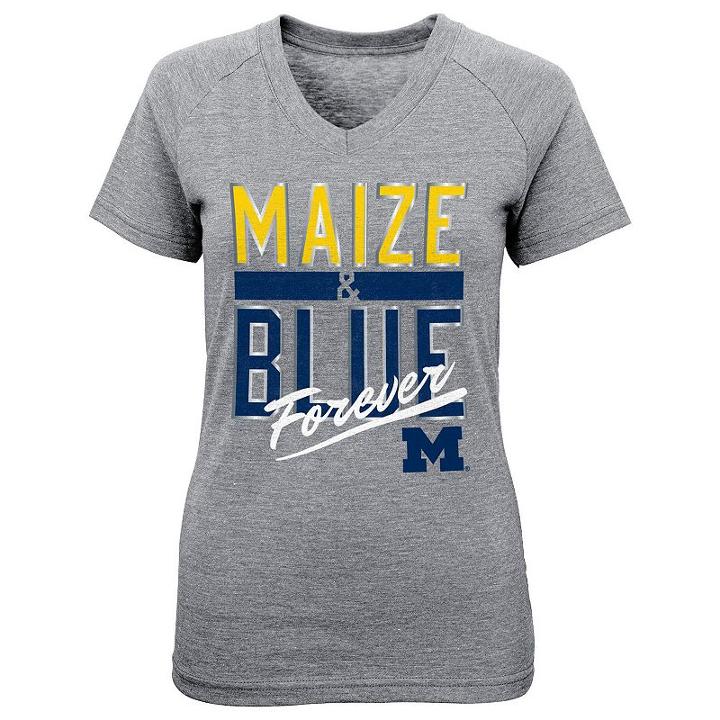 Girls 7-16 Michigan Wolverines Palladium Tee, Size: S(7-8), Grey