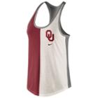 Women's Nike Oklahoma Sooners Divide Racerback Tank Top, Size: Large, Natural