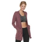 Women's Tek Gear&reg; Hooded Wrap Cardigan, Size: Medium, Dark Red