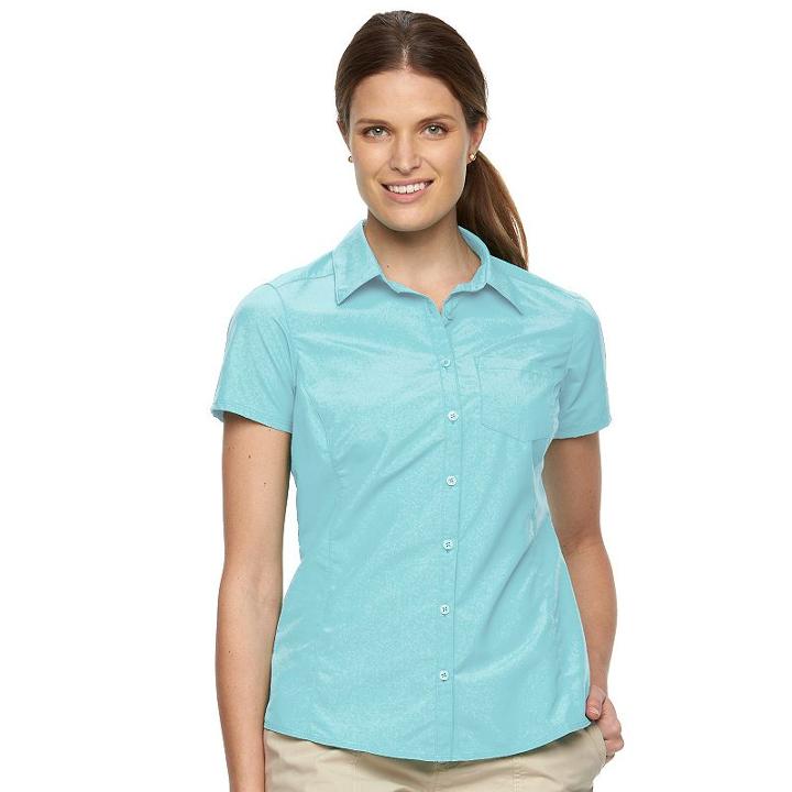 Women's Columbia Amberley Stream Solid Shirt, Size: Small, Green Oth