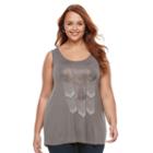 Plus Size Apt. 9&reg; Strappy Back Tank Top, Women's, Size: 3xl, Grey