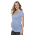 Maternity A:glow Essential Ruched V-neck Tee, Women's, Size: Xs-mat, Dark Blue