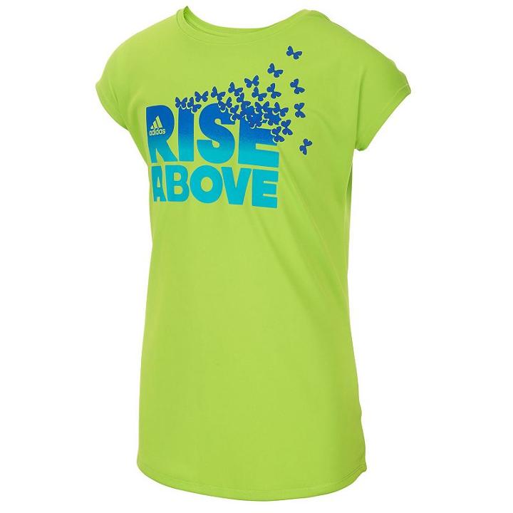 Girls 7-16 Adidas Climalite Drop Shoulder Graphic Tee, Girl's, Size: Large, Brt Green