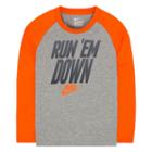 Boys 4-7 Nike Raglan Run 'em Down Graphic Tee, Size: 4, Grey Other