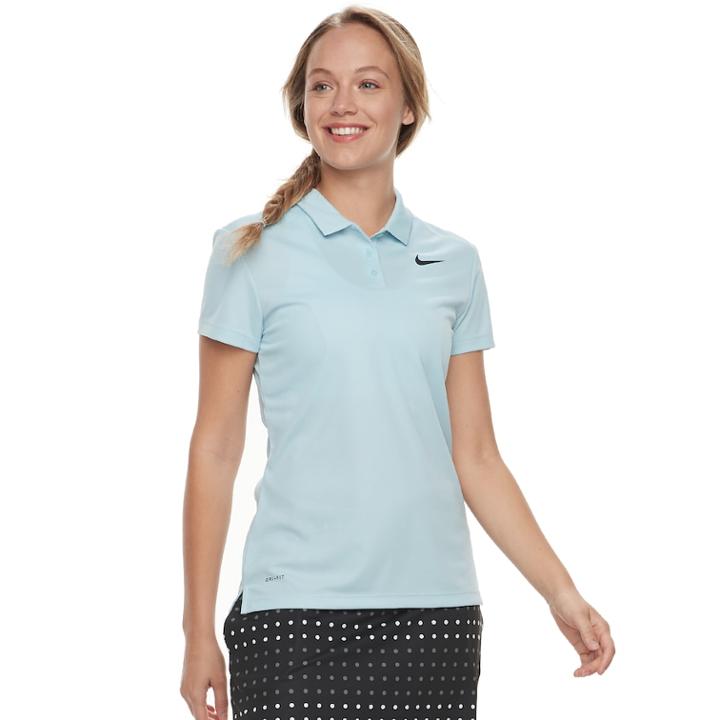 Women's Nike Short Sleeve Golf Polo, Size: Large, Light Blue
