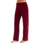 Women's Cuddl Duds Plush Velour Pants, Size: Medium, Dark Red
