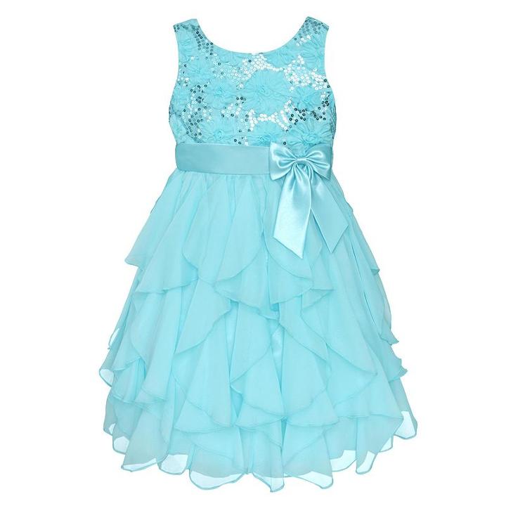 Girls 7-16 & Plus Size American Princess Sequin Bodice & Corkscrew Skirt Dress, Girl's, Size: 16, Med Blue