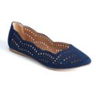Candie's&reg; Women's Laser-cut Pointed-toe Flats, Girl's, Size: 8.5, Blue