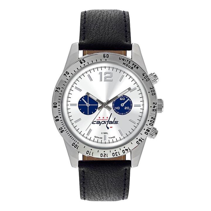 Game Time, Men's Washington Capitals Letterman Watch, Black