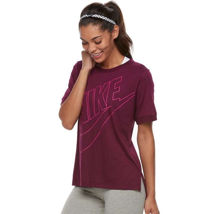 Women's Nike Sportswear Swoosh Graphic Tee, Size: Xl, Dark Red