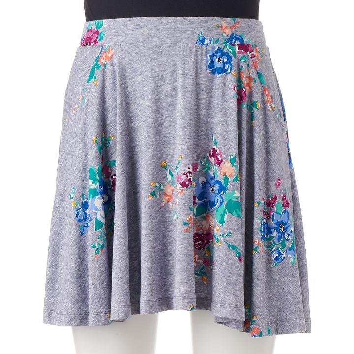 Juniors' So&reg; Shark-bite Hem Skater Skirt, Teens, Size: Medium, Med Purple