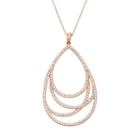 Lab-created White Sapphire 18k Rose Gold Over Silver Teardrop Pendant Necklace, Women's, Size: 18
