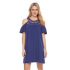 Women's Sonoma Goods For Life&trade; Cold-shoulder Crochet Shift Dress, Size: Xl, Dark Blue
