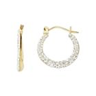 10k Gold Crystal Swirl Hoop Earrings, Women's, White