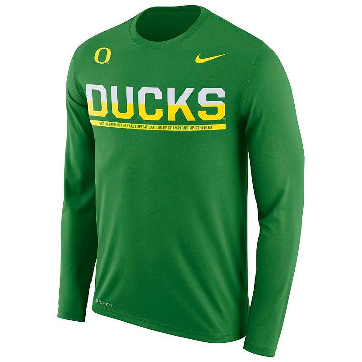 Men's Nike Oregon Ducks Legend Staff Sideline Dri-fit Long-sleeve Tee, Size: Xl, Ovrfl Oth