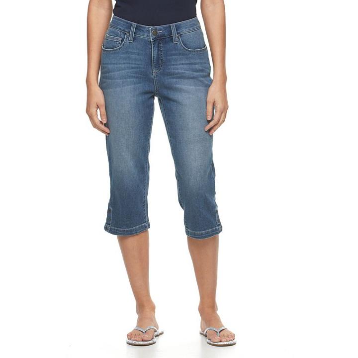Petite Croft & Barrow&reg; Embellished Capris, Women's, Size: 14 Petite, Blue Other