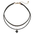 Apt. 9&reg; Studded Multi Strand Choker Necklace, Women's, Black