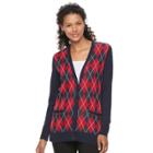 Women's Croft & Barrow&reg; V-neck Button-down Cardigan, Size: Small, Dark Blue