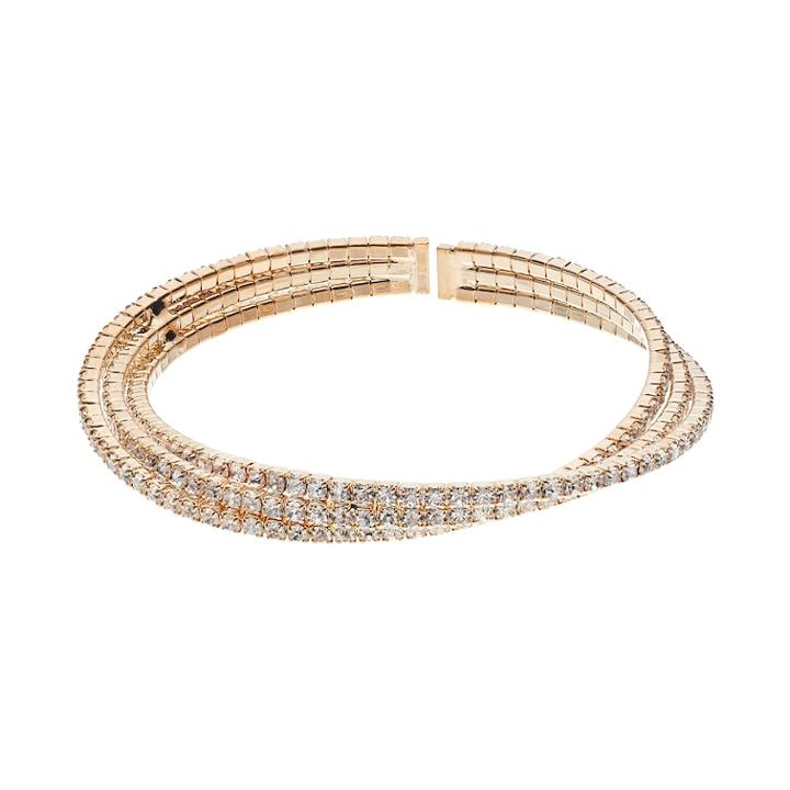 Crystal Avenue Crisscross Cuff Bracelet, Women's, Size: 7.25, Yellow