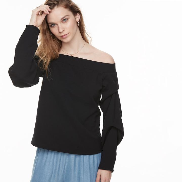 K/lab Off The Shoulder Sweatshirt, Kids Unisex, Size: Medium, Black