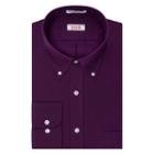Men's Izod Solid Twill Regular-fit Button-down Collar Dress Shirt, Size: 17.5 36/37, Purple Oth