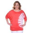 Plus Size White Mark Tie Dyed Tunic, Women's, Size: 2xl, Red