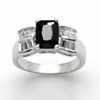 Silver Tone Cubic Zirconia Ring, Women's, Size: 8, Black