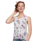 Juniors' Candie's&reg; Knot Front Lace-trim Tank, Teens, Size: Medium, Red