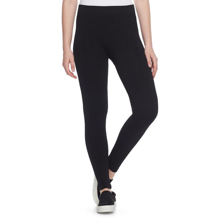 Juniors' Pink Republic Seamless Lined Leggings, Teens, Size: Small, Black